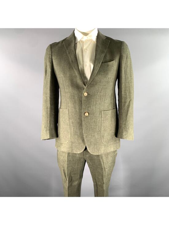 SOLBIATI Other - SOLBIATI Size 40 Green Olive Linen Notch Lapel Suit